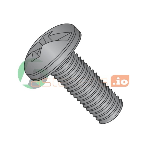 Newport Fasteners #8-32 x 1/2 in Combination Phillips/Slotted Pan Machine Screw, Black Oxide Steel, 10000 PK 849705 - main